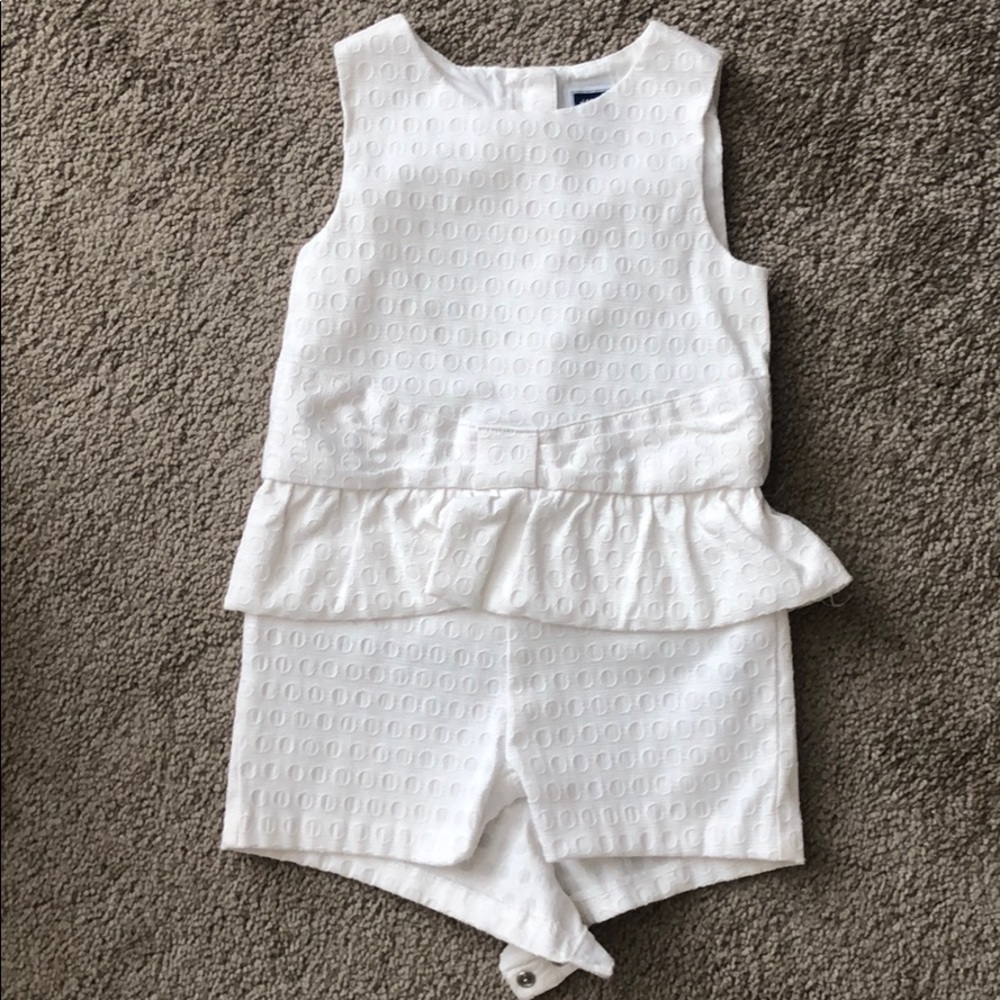 White patterned Janie and Jack romper
